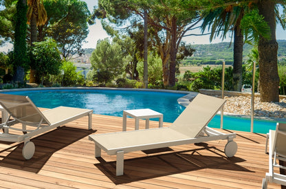 CASABLANCA ΞΑΠΛΩΣΤΡΑ WHITE/TAUPE ΑΛΟΥΜ-ΠΟΛ/ΝΙΟΥ 74x190x31