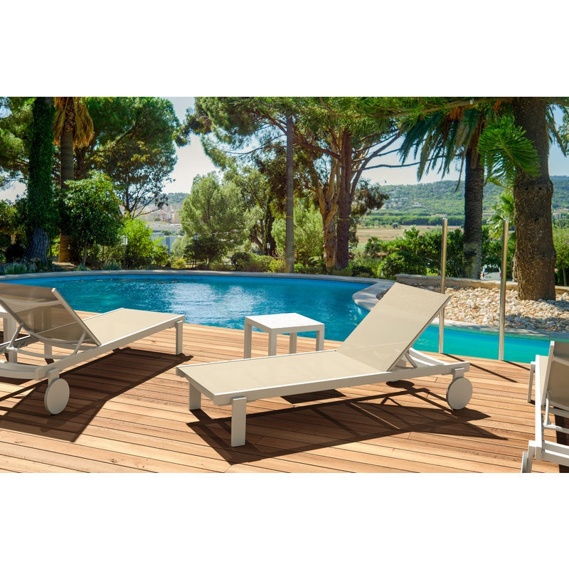 CASABLANCA ΞΑΠΛΩΣΤΡΑ WHITE/TAUPE ΑΛΟΥΜ-ΠΟΛ/ΝΙΟΥ 74x190x31