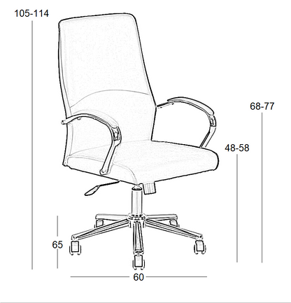 A9930 ΜΑΥΡO PU ΠΟΛΥΘΡΟΝΑ ΓΡΑΦΕΙΟΥ 60X65X48-105/58-114εκ.
