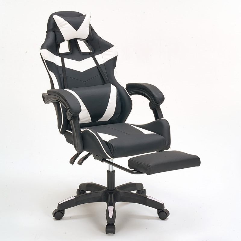 A9937 ΜΑΥΡΟ/ΛΕΥΚΟ PVC ΠΟΛΥΘΡΟΝΑ GAMING/ΜΕ ΥΠΟΠΟΔΙΟ 64X59X43-112/53-125εκ.
