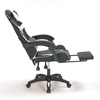 A9937 ΜΑΥΡΟ/ΛΕΥΚΟ PVC ΠΟΛΥΘΡΟΝΑ GAMING/ΜΕ ΥΠΟΠΟΔΙΟ 64X59X43-112/53-125εκ.
