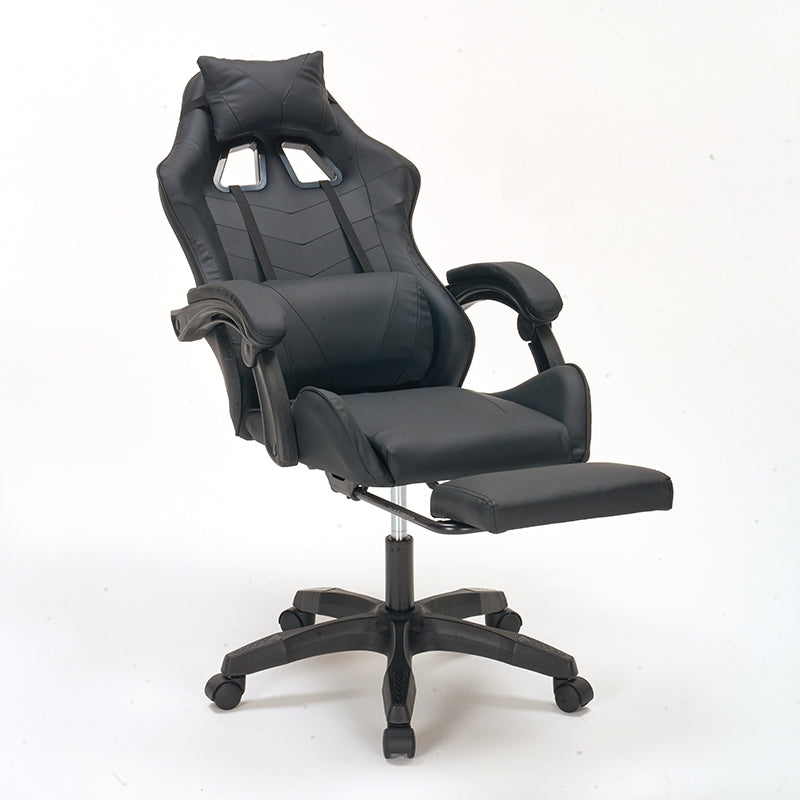 A9937 ΜΑΥΡΟ PVC ΠΟΛΥΘΡΟΝΑ GAMING/ΜΕ ΥΠΟΠΟΔΙΟ 64x59x43-112/53-125