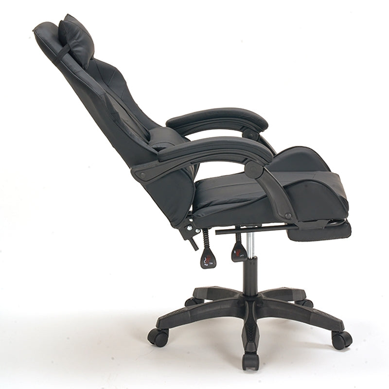 A9937 ΜΑΥΡΟ PVC ΠΟΛΥΘΡΟΝΑ GAMING/ΜΕ ΥΠΟΠΟΔΙΟ 64x59x43-112/53-125