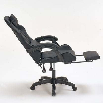 A9937 ΜΑΥΡΟ PVC ΠΟΛΥΘΡΟΝΑ GAMING/ΜΕ ΥΠΟΠΟΔΙΟ 64x59x43-112/53-125