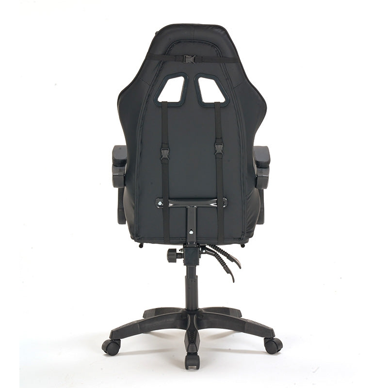 A9937 ΜΑΥΡΟ PVC ΠΟΛΥΘΡΟΝΑ GAMING/ΜΕ ΥΠΟΠΟΔΙΟ 64x59x43-112/53-125