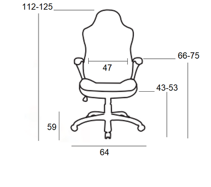 A9937 ΜΑΥΡΟ PVC ΠΟΛΥΘΡΟΝΑ GAMING/ΜΕ ΥΠΟΠΟΔΙΟ 64x59x43-112/53-125