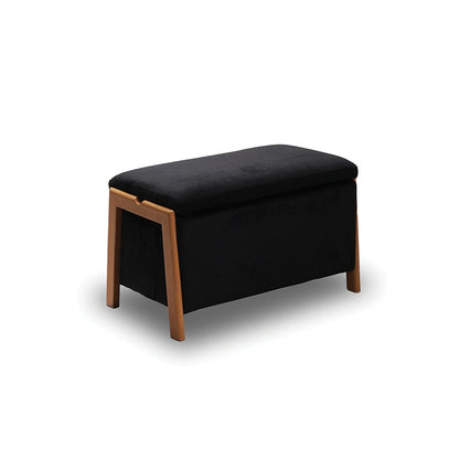 DALI VELVET BLACK STOOL WITH STORAGE 75x42x44
