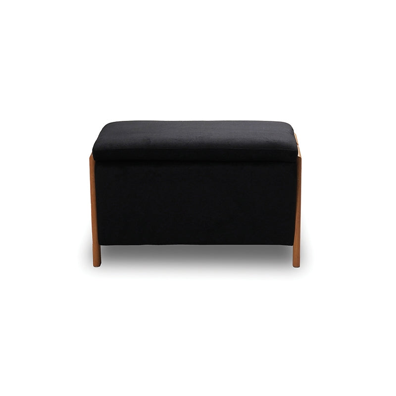 DALI VELVET BLACK STOOL WITH STORAGE 75x42x44