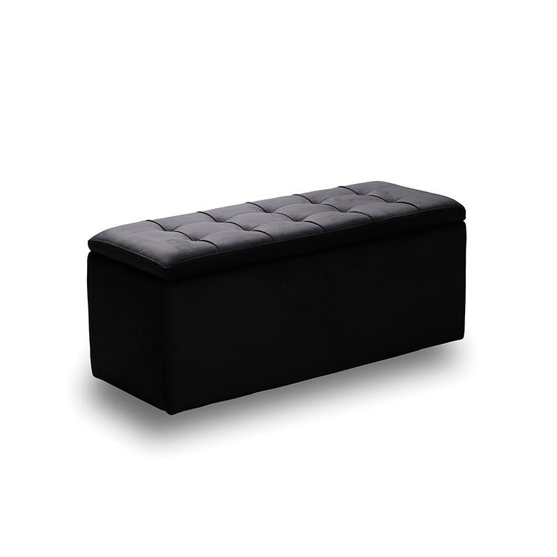 LIDO STOOL VELVET BLACK WITH STORAGE 101x41x42