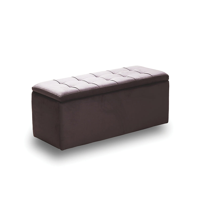 LIDO STOOL VELVET BROWN WITH STORAGE 101x41x42