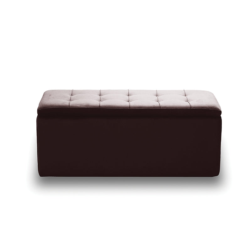 LIDO STOOL VELVET BROWN WITH STORAGE 101x41x42