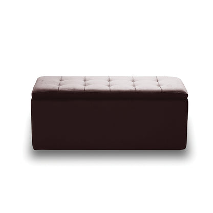LIDO STOOL VELVET BROWN WITH STORAGE 101x41x42