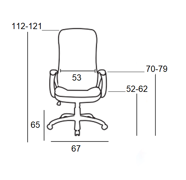 A9938 ΜΑΥΡΟ PVC ΠΟΛΥΘΡΟΝΑ ΓΡΑΦΕΙΟΥ 67x65x52-112/62-121