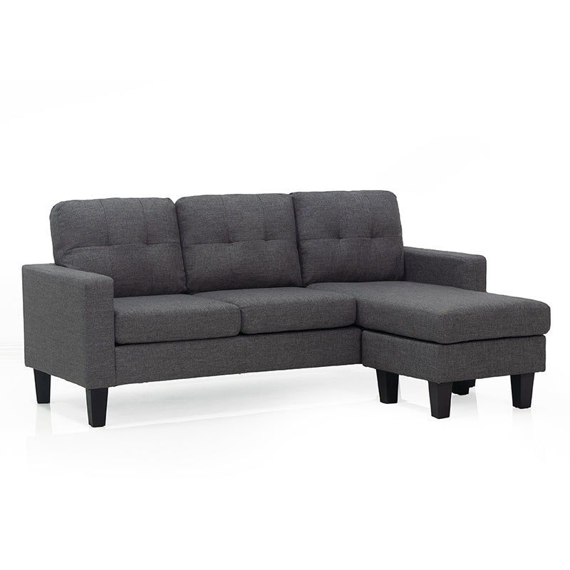 LIANA S DARK GREY ΥΦΑΣΜΑ ΚΑΝΑΠΕΣ ΓΩΝΙΑ 185x126x84