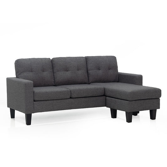 LIANA S DARK GREY ΥΦΑΣΜΑ ΚΑΝΑΠΕΣ ΓΩΝΙΑ 185x126x84