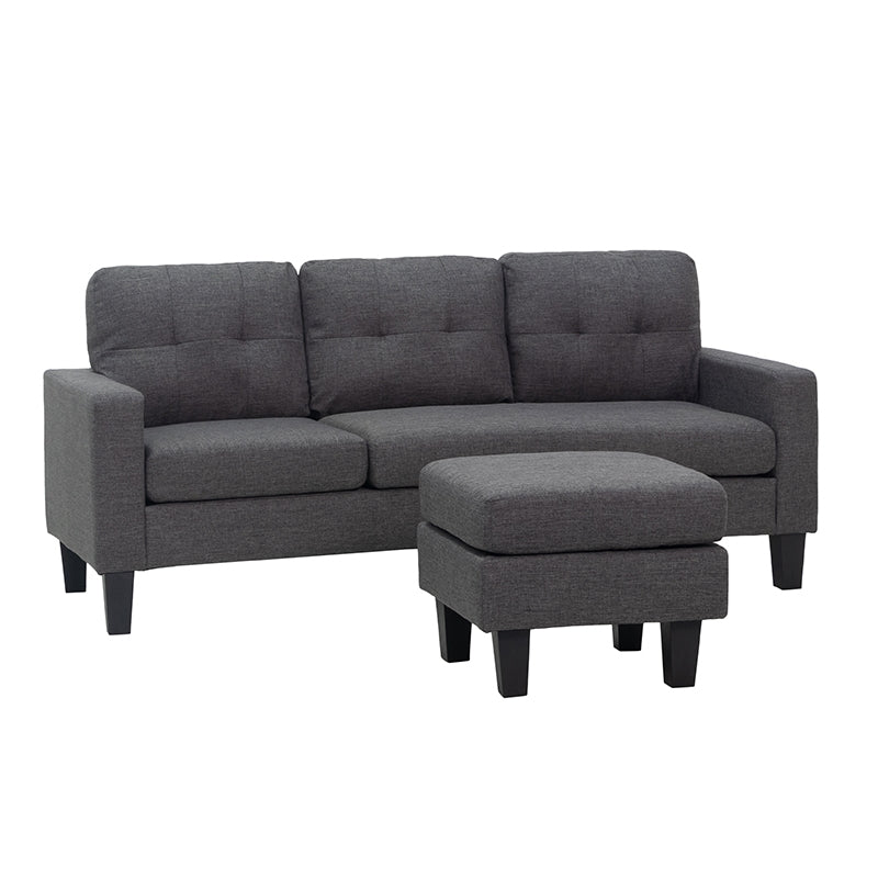 LIANA S DARK GREY ΥΦΑΣΜΑ ΚΑΝΑΠΕΣ ΓΩΝΙΑ 185x126x84
