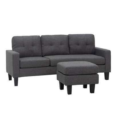 LIANA S DARK GREY ΥΦΑΣΜΑ ΚΑΝΑΠΕΣ ΓΩΝΙΑ 185x126x84