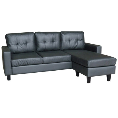 LIANA S BLACK PVC ΚΑΝΑΠΕΣ ΓΩΝΙΑ 185x126x84