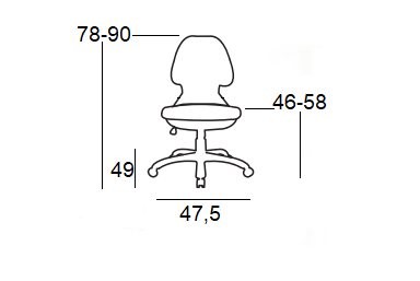 A1700-W ΛΕΥΚΟ/ΓΚΡΙ ΥΦΑΣΜΑ ΚΑΡΕΚΛΑ ΓΡΑΦΕΙΟΥ 47.5X49X46-78/58-90εκ.