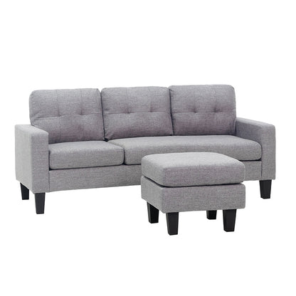 LIANA S GREY ΥΦΑΣΜΑ ΚΑΝΑΠΕΣ ΓΩΝΙΑ 185x126x84