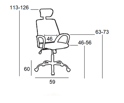 A9945 BLACK MESH OFFICE CHAIR 59x60x46-113/56-126
