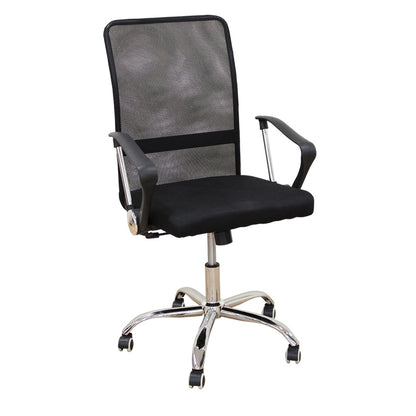 A9946 ΜΑΥΡΟ MESH ΠΟΛΥΘΡΟΝΑ ΓΡΑΦΕΙΟΥ 59x60x46-100/56-110