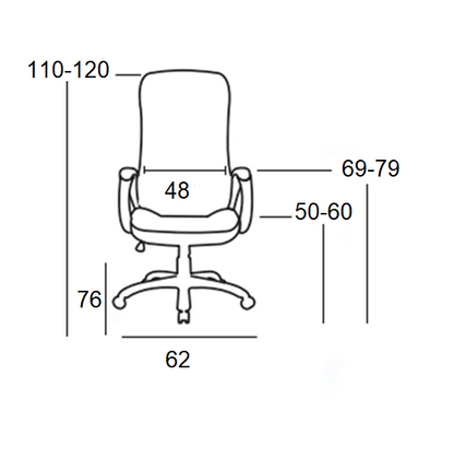 A9947 BLACK PU OFFICE ARMCHAIR 62x76x50-110/60-120
