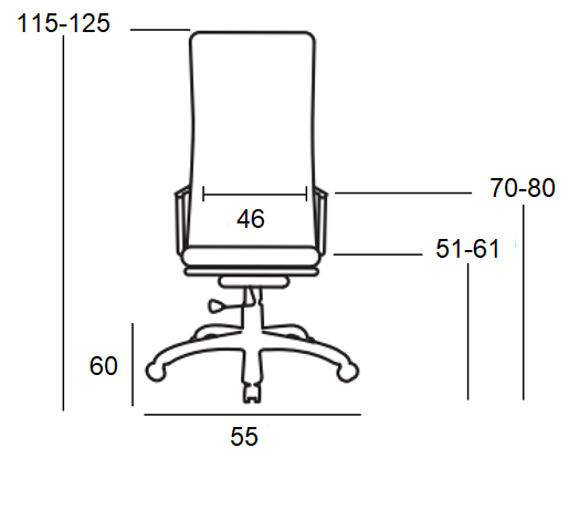 A9944 ΛΕΥΚΟ PU ΠΟΛΥΘΡΟΝΑ ΓΡΑΦΕΙΟΥ 55X60X51-115/61-125εκ.