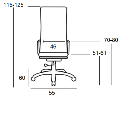 A9944 ΛΕΥΚΟ PU ΠΟΛΥΘΡΟΝΑ ΓΡΑΦΕΙΟΥ 55X60X51-115/61-125εκ.