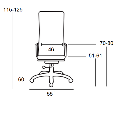 A9944 ΜΑΥΡΟ PU ΠΟΛΥΘΡΟΝΑ ΓΡΑΦΕΙΟΥ 55x60x51-115/61-125