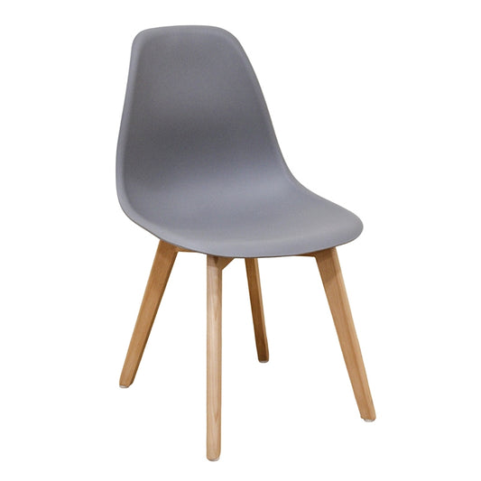 Καρέκλα Τραπεζαρίας Ξύλινη 4 Τμχ Loft Plus Γκρι PP 46x46x41-81