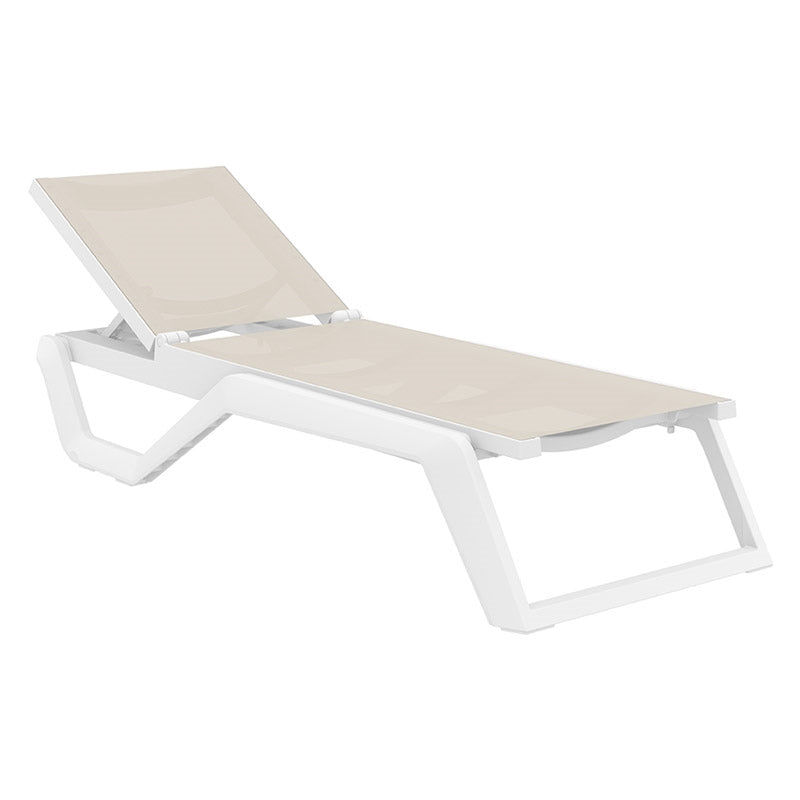 RIO PRO ΞΑΠΛΩΣΤΡΑ WHITE/TAUPE ΠΟΛ/ΝΙΟΥ 190x70x33