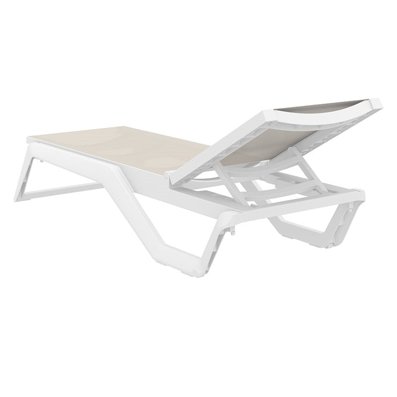 RIO PRO ΞΑΠΛΩΣΤΡΑ WHITE/TAUPE ΠΟΛ/ΝΙΟΥ 190x70x33