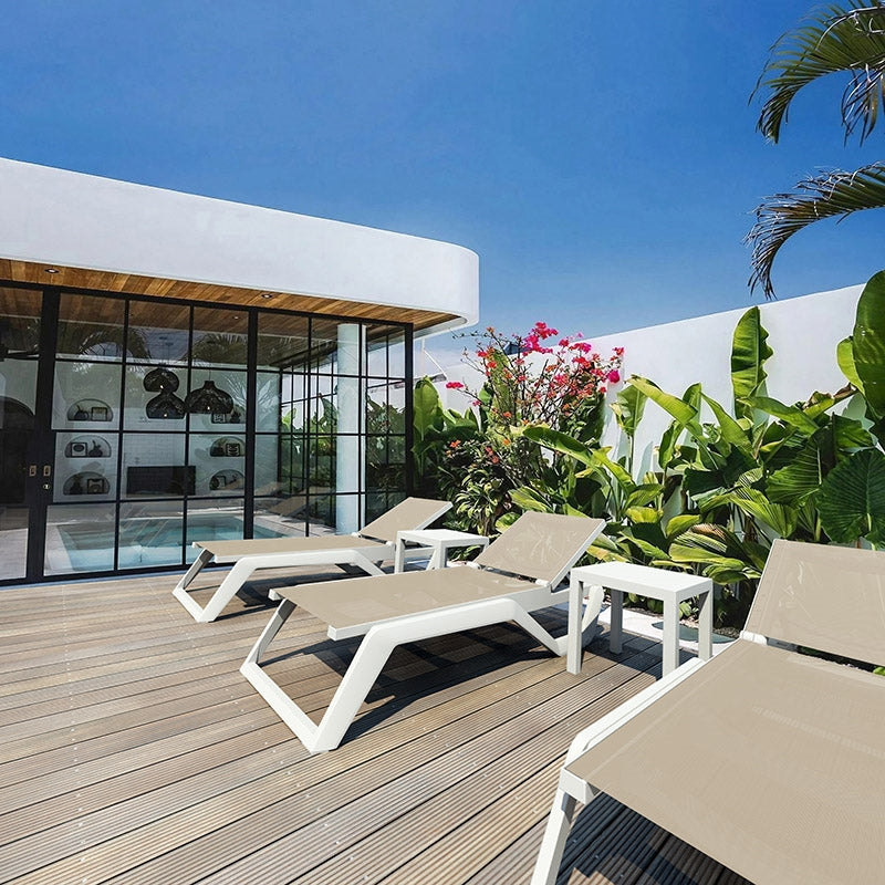 RIO PRO ΞΑΠΛΩΣΤΡΑ WHITE/TAUPE ΠΟΛ/ΝΙΟΥ 190x70x33