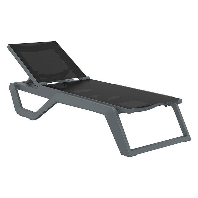 RIO PRO SUN LOUNGER DARK GREY/BLACK POLYPROPYLENE 190x70x33