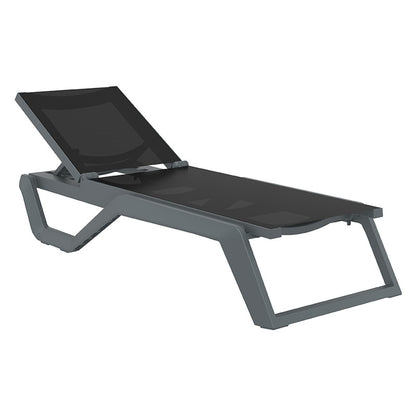 RIO PRO SUN LOUNGER DARK GREY/BLACK POLYPROPYLENE 190x70x33