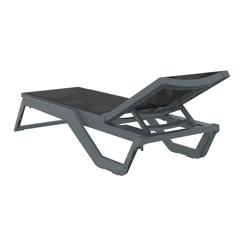 RIO PRO SUN LOUNGER DARK GREY/BLACK POLYPROPYLENE 190x70x33