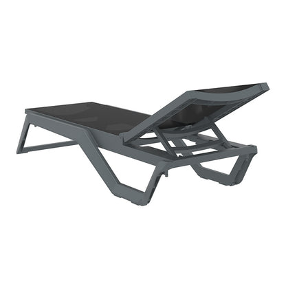 RIO PRO SUN LOUNGER DARK GREY/BLACK POLYPROPYLENE 190x70x33