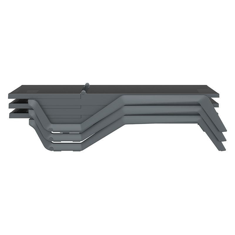 RIO PRO SUN LOUNGER DARK GREY/BLACK POLYPROPYLENE 190x70x33