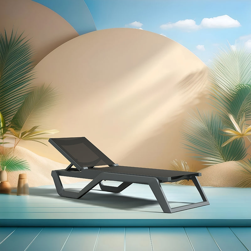 RIO PRO SUN LOUNGER DARK GREY/BLACK POLYPROPYLENE 190x70x33