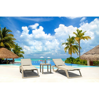 RIO PRO SUN LOUNGER TAUPE/TAUPE POLYESTER 190x70x33