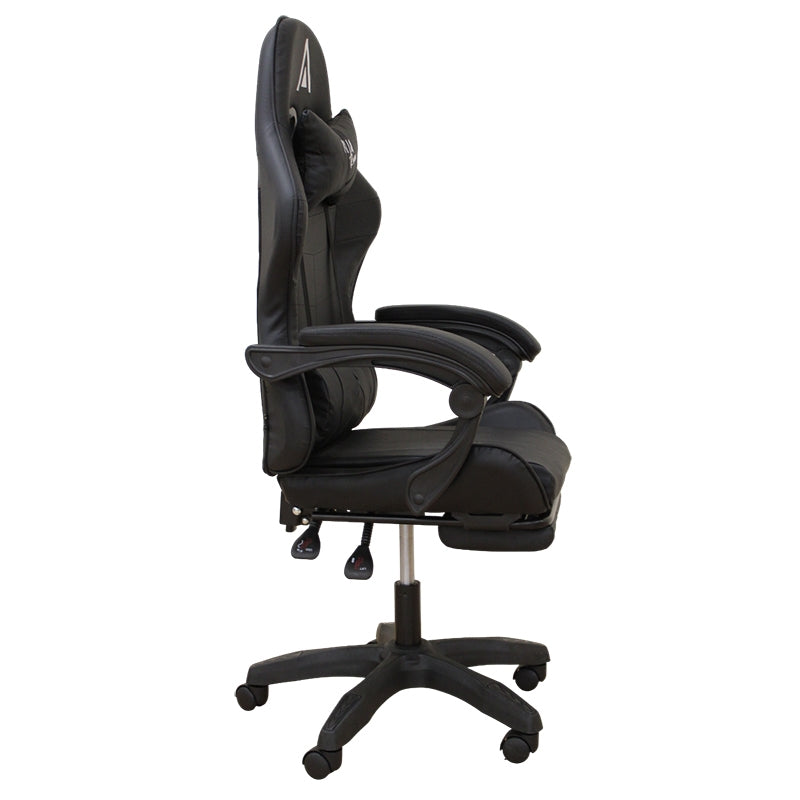 A9950 BLACK PVC GAMING ARMCHAIR WITH FOOTREST 61x62x45-118/54-127