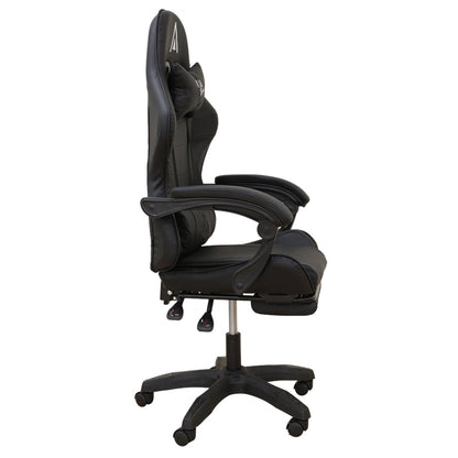 A9950 BLACK PVC GAMING ARMCHAIR WITH FOOTREST 61x62x45-118/54-127