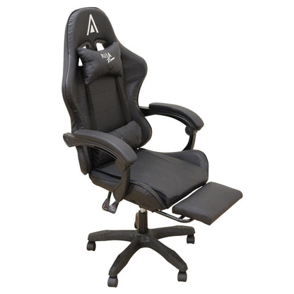 A9950 BLACK PVC GAMING ARMCHAIR WITH FOOTREST 61x62x45-118/54-127