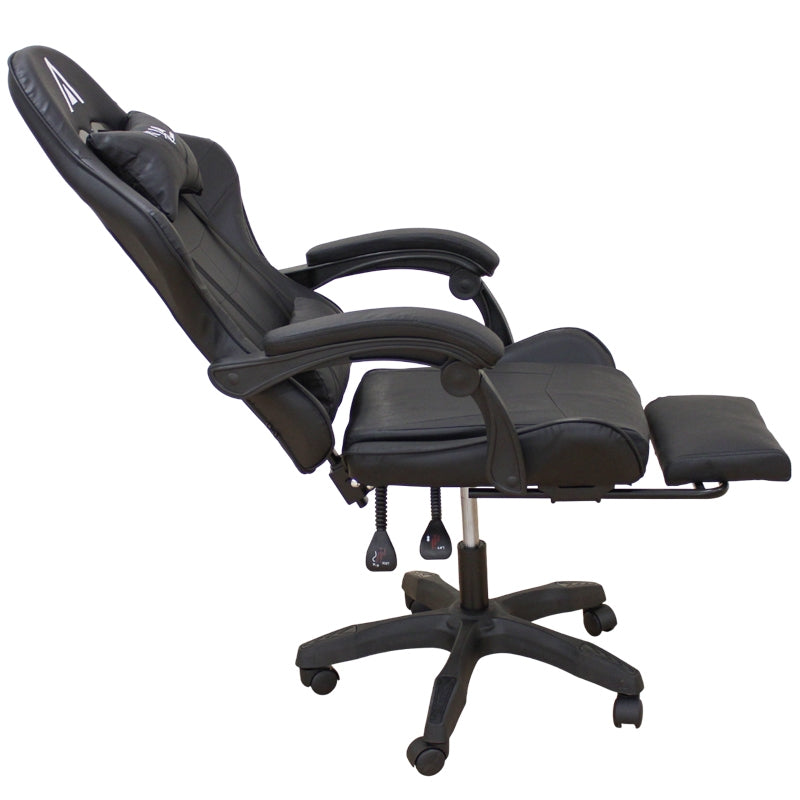 A9950 BLACK PVC GAMING ARMCHAIR WITH FOOTREST 61x62x45-118/54-127