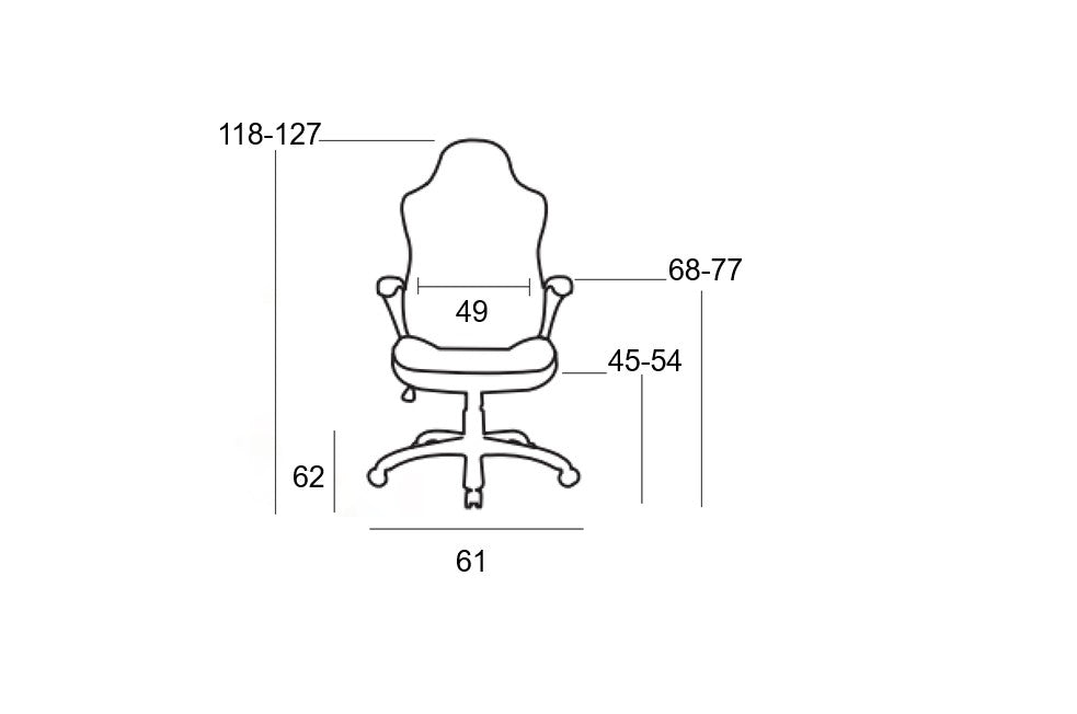 A9950 BLACK PVC GAMING ARMCHAIR WITH FOOTREST 61x62x45-118/54-127