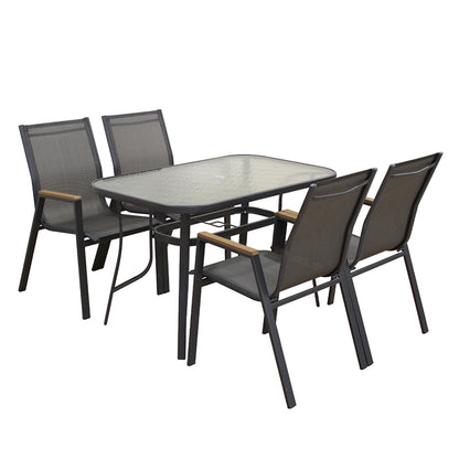 SELBY SET ΤΡΑΠΕΖΑΡΙΑΣ 5 ΤΜΧ ΑΝΘΡΑΚΙ 120x70εκ