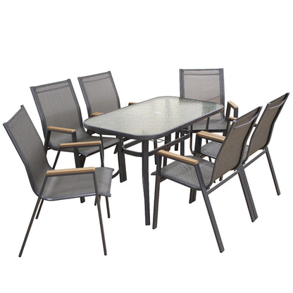 SELBY SET ΤΡΑΠΕΖΑΡΙΑΣ 7 ΤΜΧ ΑΝΘΡΑΚΙ 120x70εκ