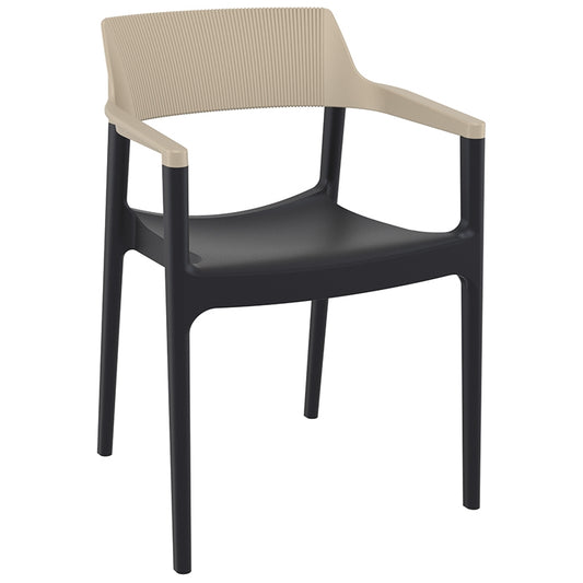 TULUM BLACK/TAUPE ΠΟΛΥΘΡΟΝΑ ΠΟΛ/ΝΙΟΥ 55x52x79