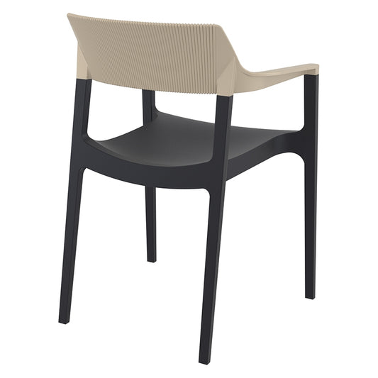TULUM BLACK/TAUPE ΠΟΛΥΘΡΟΝΑ ΠΟΛ/ΝΙΟΥ 55x52x79